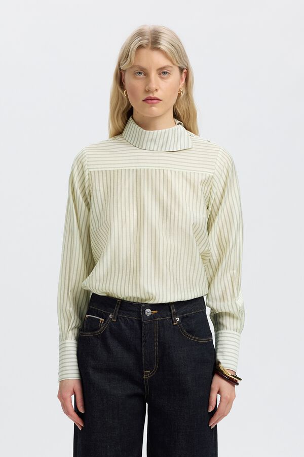 Selected Blusa de gola alta Ecru