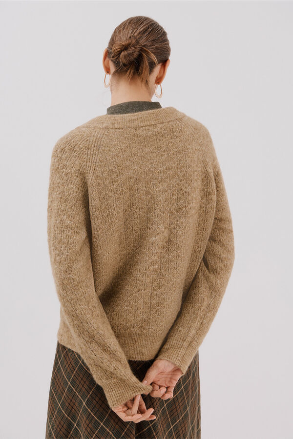 Cortefiel Jersey jaspeado pico Verde