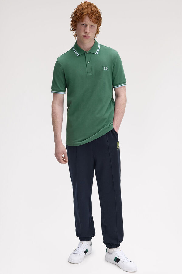 Fred Perry Polo piqué masculina de manga curta Verde