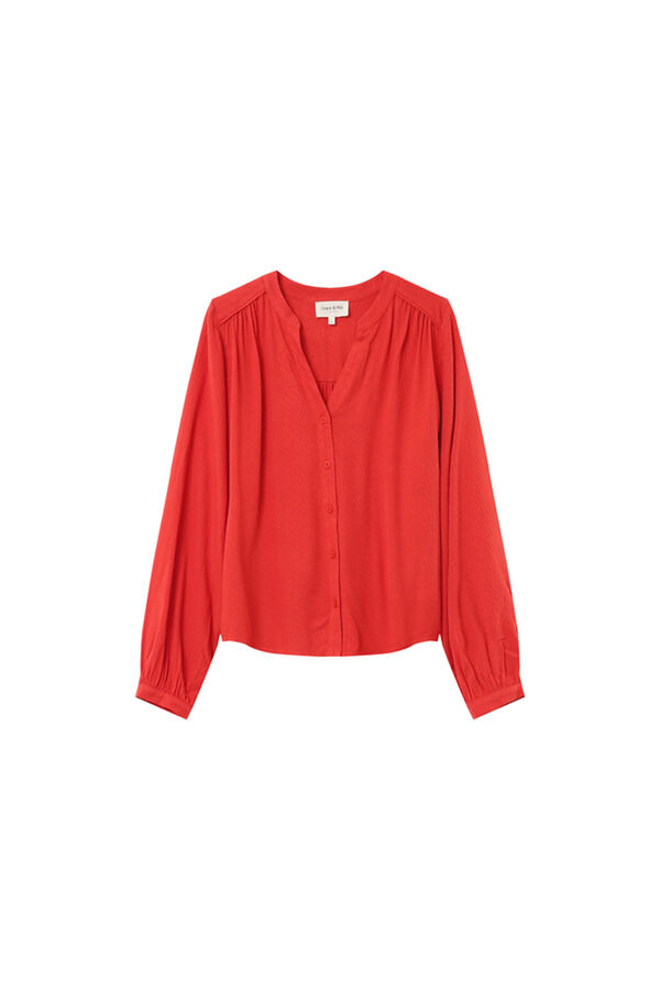 Grace & Mila Blusa de mangas comprida com corte regular Vermelho