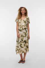 Vero Moda Satin-finish 7/8 skirt Green
