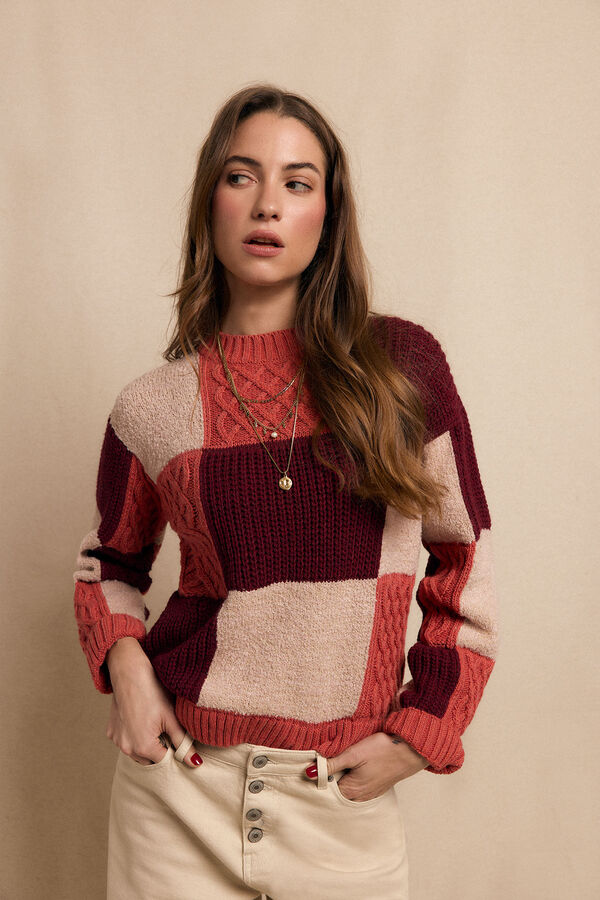 Slowlove Chaleco patchwork multicolor Vermelho