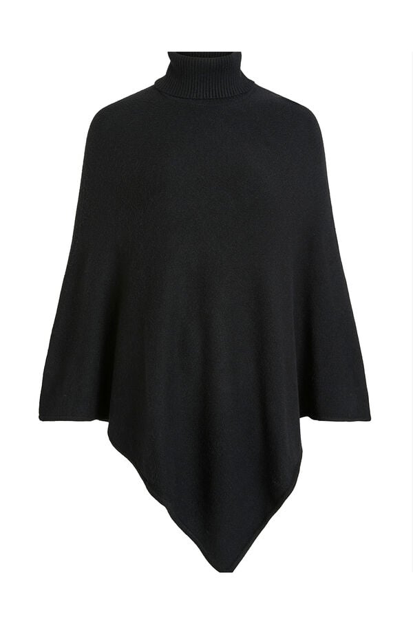 Vila Poncho de malha com gola alta Preto