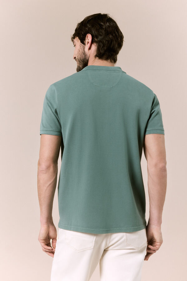 OOTO Polo b&aacute;sico em piqu&eacute; lavado Verde