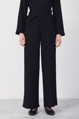 Cortefiel Jersey-knit trousers Black