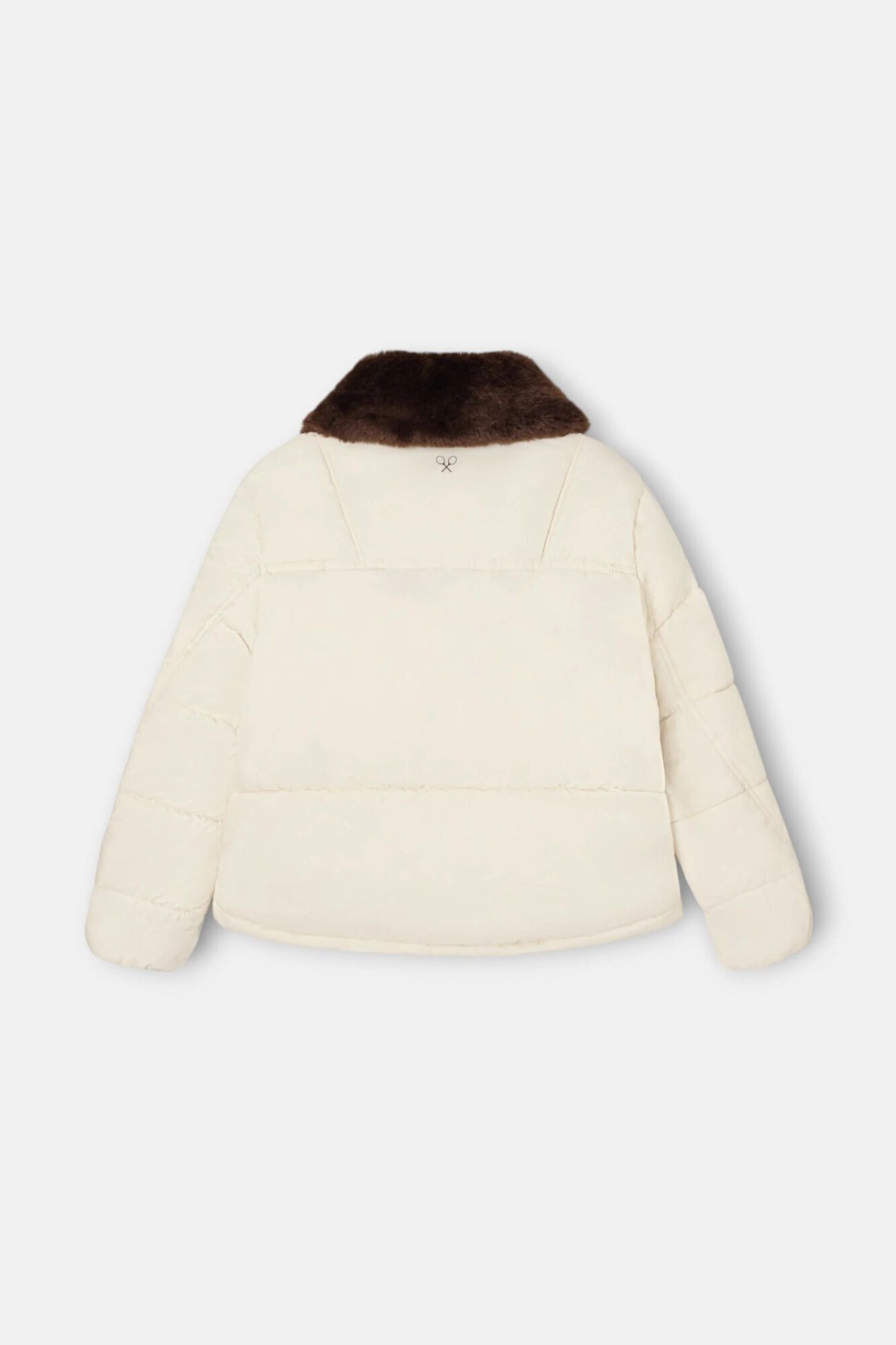 Silbon Puffer short parka with fur collar