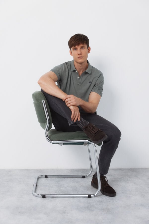 Cortefiel Basic piqué polo shirt Kaki