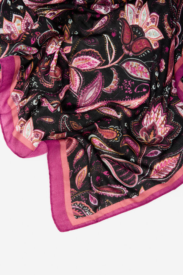 Cortefiel Geometric floral scarf Multicolour