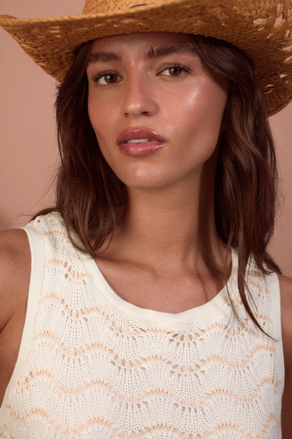Slowlove Vestido b&aacute;sico em malha Branco