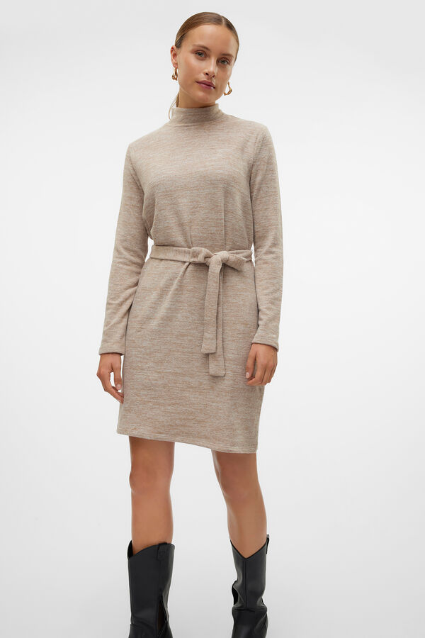 Vero Moda Vestido curto de manga comprida  Castanho