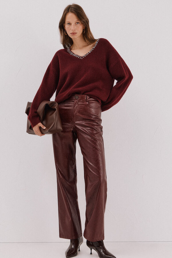 Cortefiel Jersey punto joyas Maroon