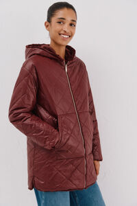 Cortefiel reversible quilted anorak with fur effect