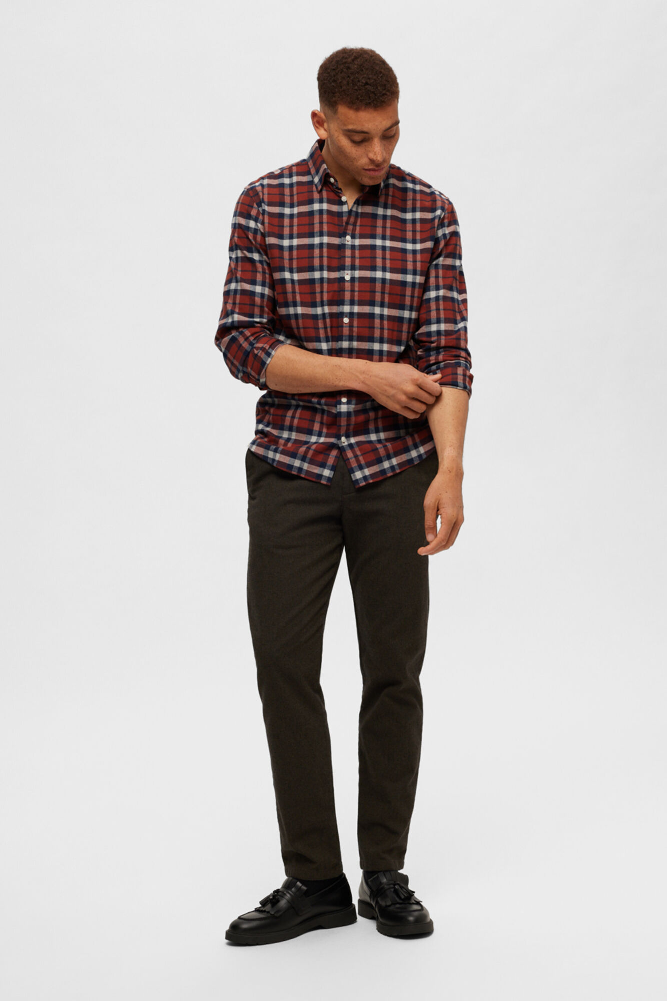 Selected Camisa de manga comprida com corte slim