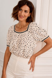 Cortefiel Pileca blouse with crochet details White