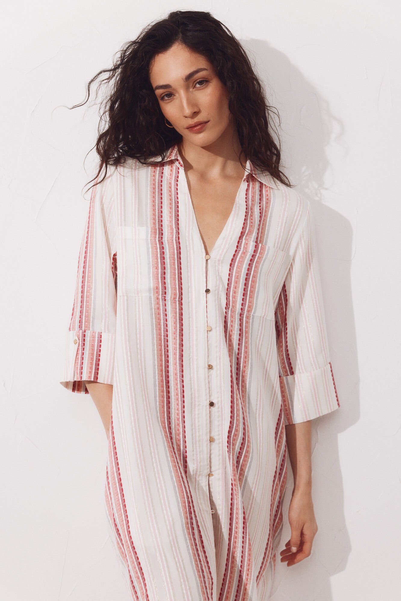 Cortefiel Lurex shirt kaftan