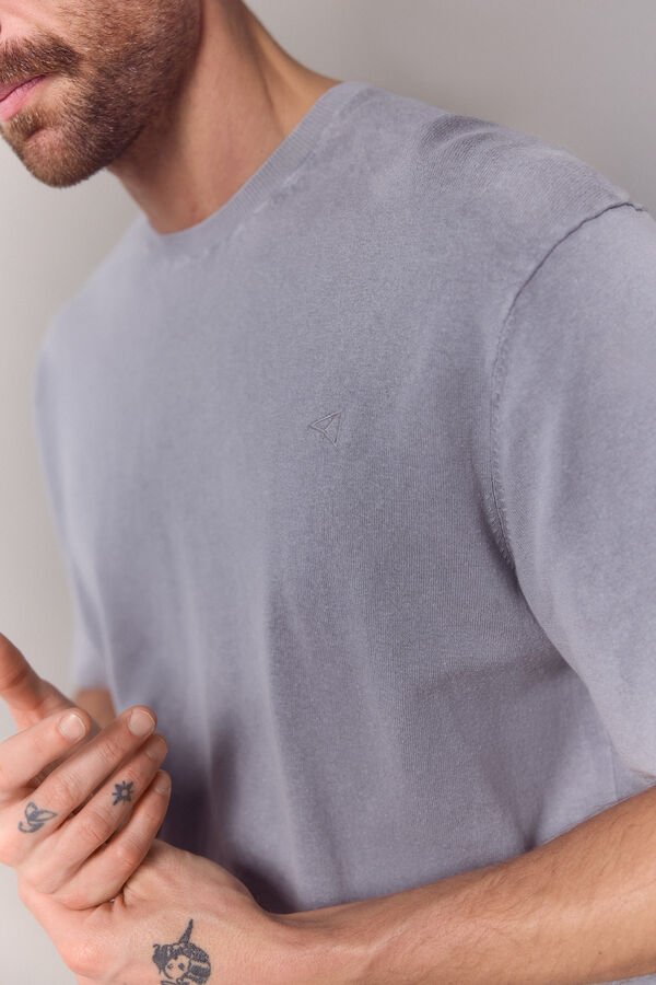 OOTO Camisola de malha de manga curta Cinzento