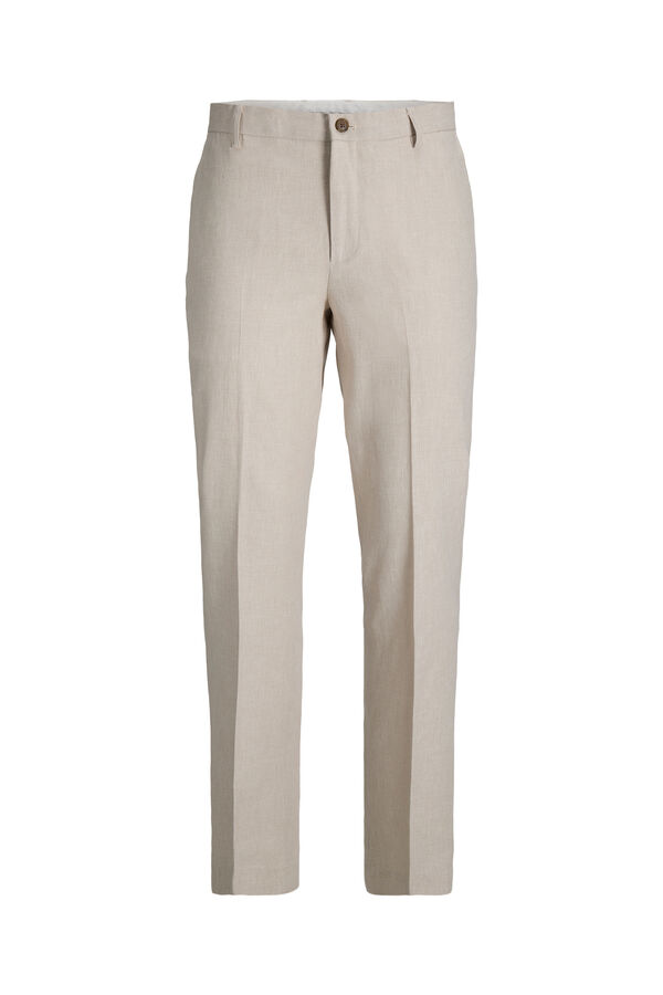 Jack & Jones Cal&ccedil;a de vestir em linho Tostado