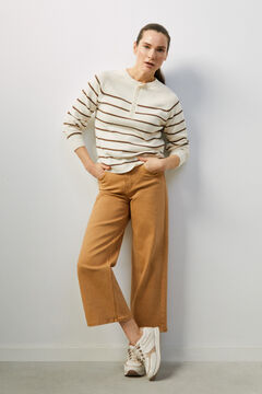 Cortefiel Cropped palazzo jeans Brown