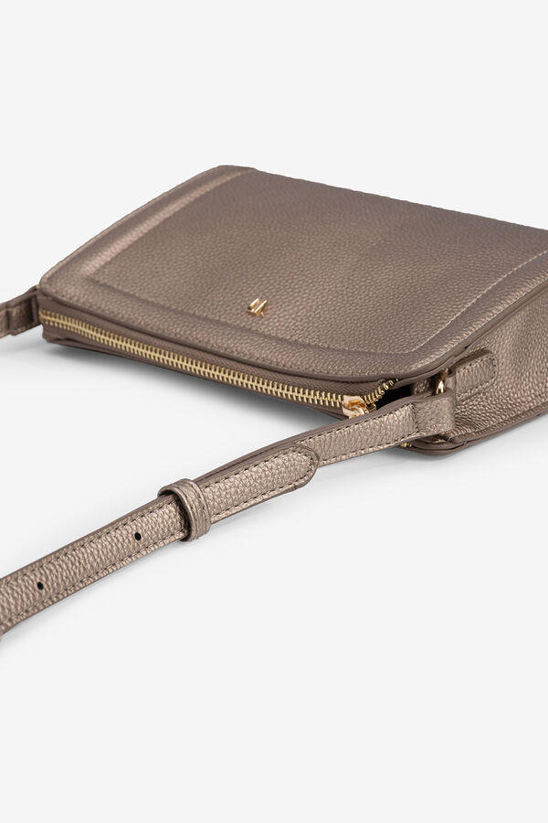 Vilanova Bolsa bandolera efecto cuero metalizado Beige