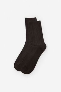 Cortefiel Fine textured Better Cotton long socks Black