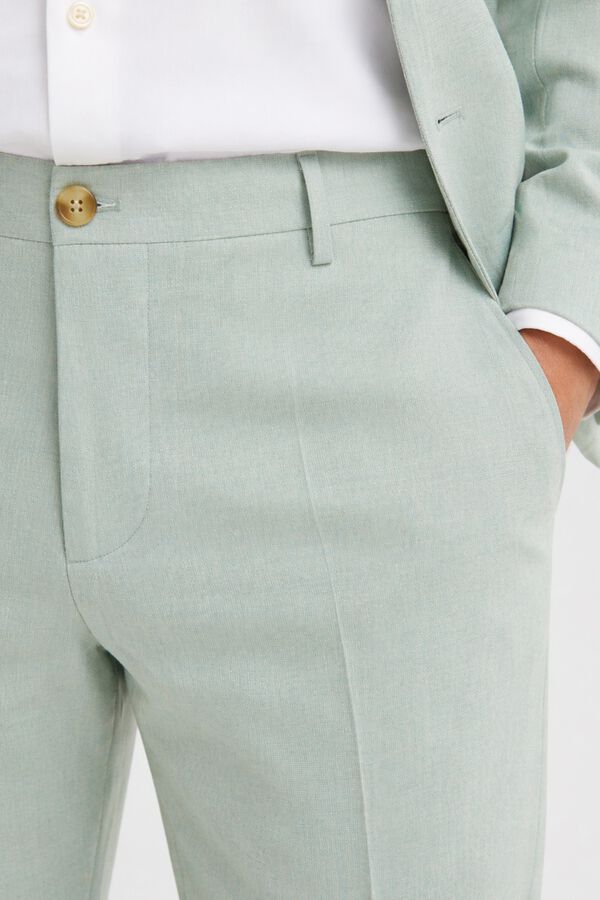 Selected Cal&ccedil;a de alfaiataria Slim Fit Verde