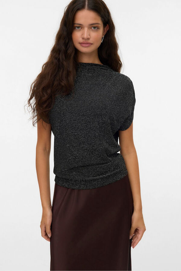 Vero Moda Top Perkins com decote em lurex Preto