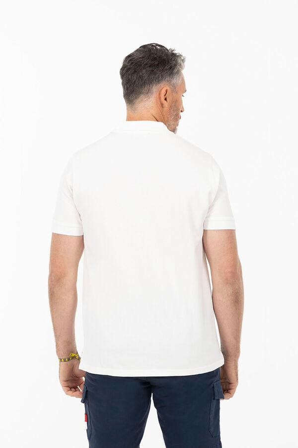 Cortefiel Basic logo polo shirt White