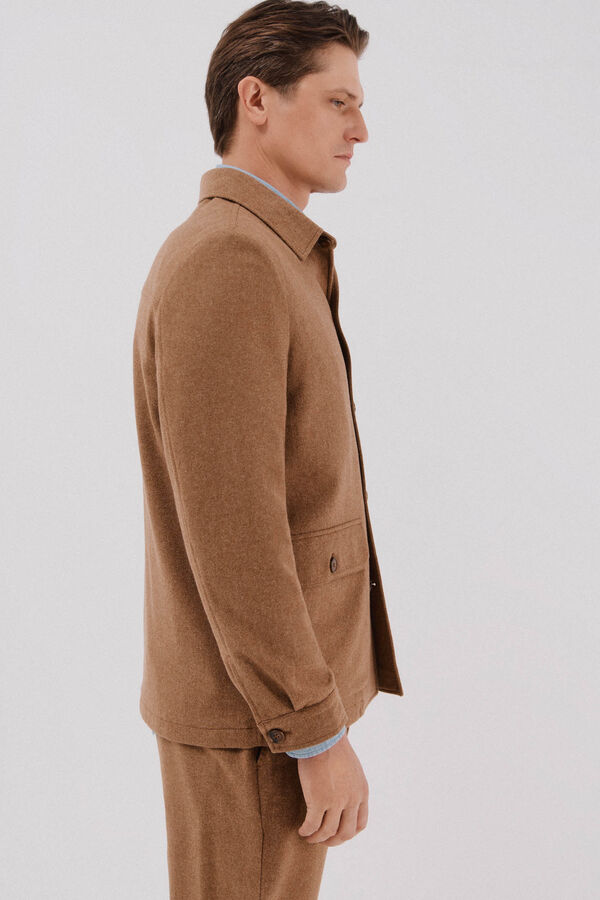 Cortefiel Camel wool overshirt Camel