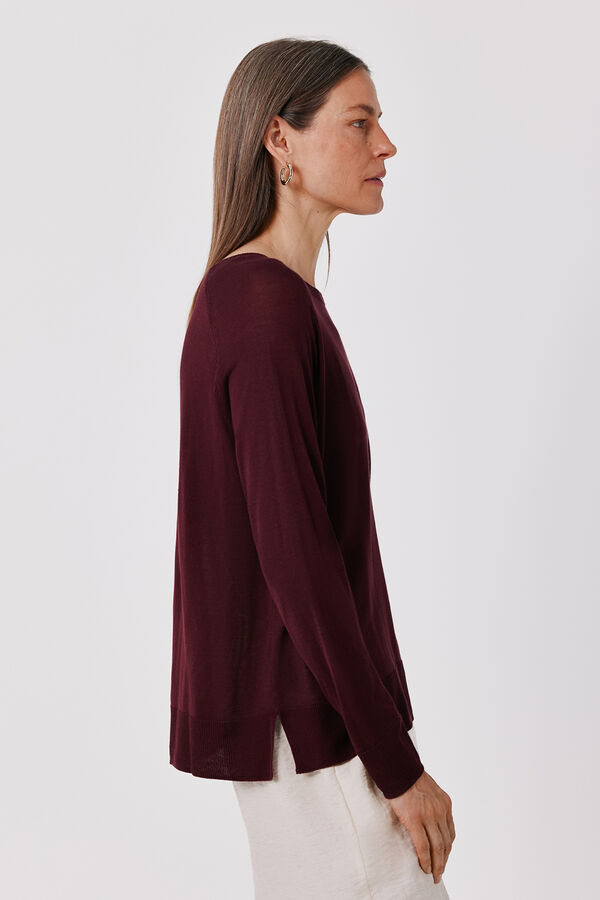 Cortefiel Fine knit jumper Maroon