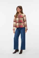 Vero Moda Casaco de borrego com estampado xadrez Subiu