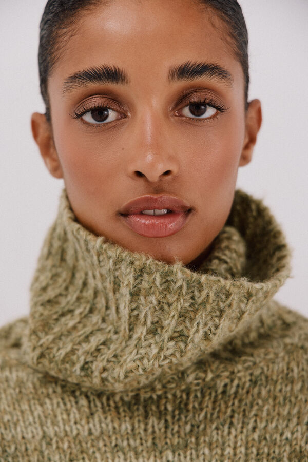 Cortefiel Marl knit jumper Green