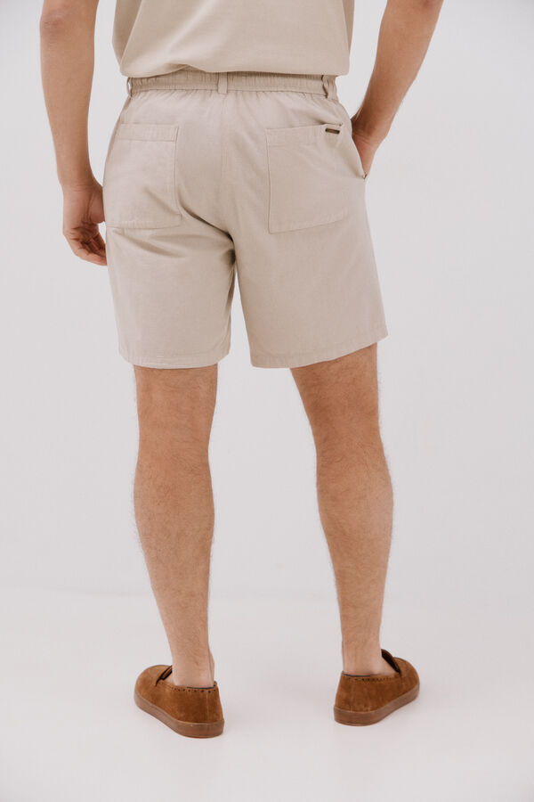 Cortefiel Adjustable lightweight chinos bermuda Beige