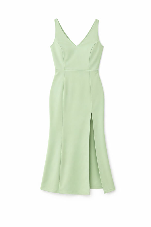 Vila Vestido comprido de festa de al&ccedil;as Verde