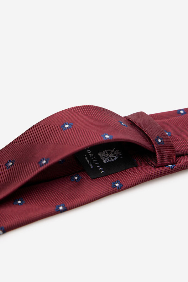 Cortefiel Natural silk tie Maroon