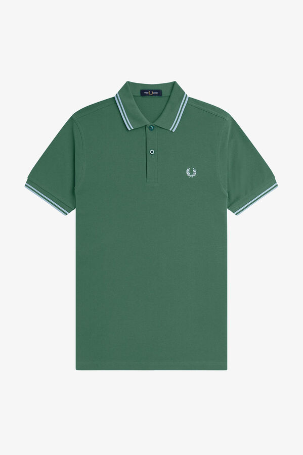 Fred Perry Polo piqué masculina de manga curta Verde