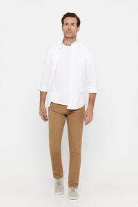 Cortefiel Slim fit dynamic coloured trousers Beige