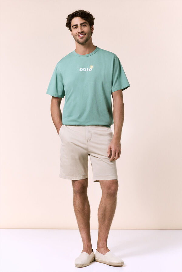 OOTO T-shirt gr&aacute;fica lavada Verde