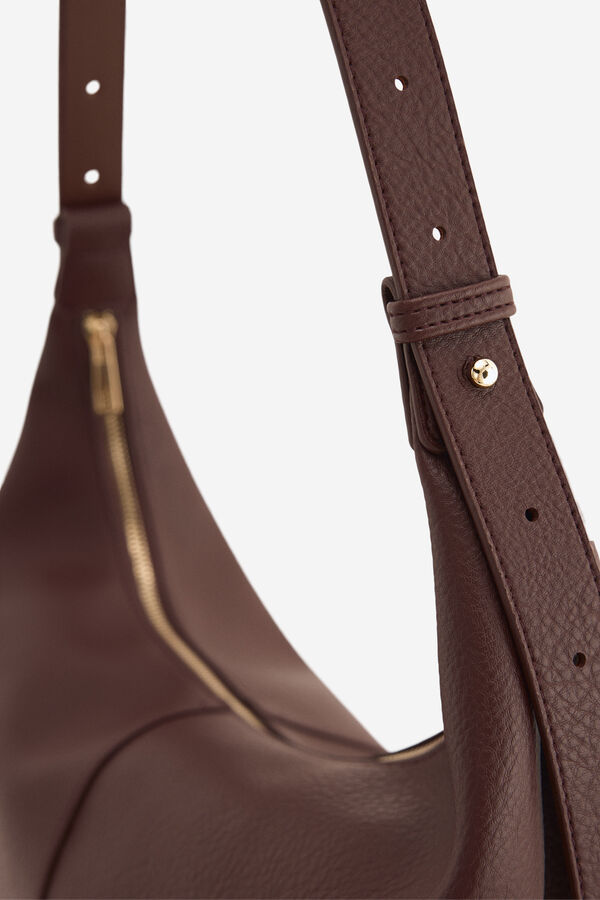 Cortefiel Bolso hombro textura Marr&oacute;n oscuro