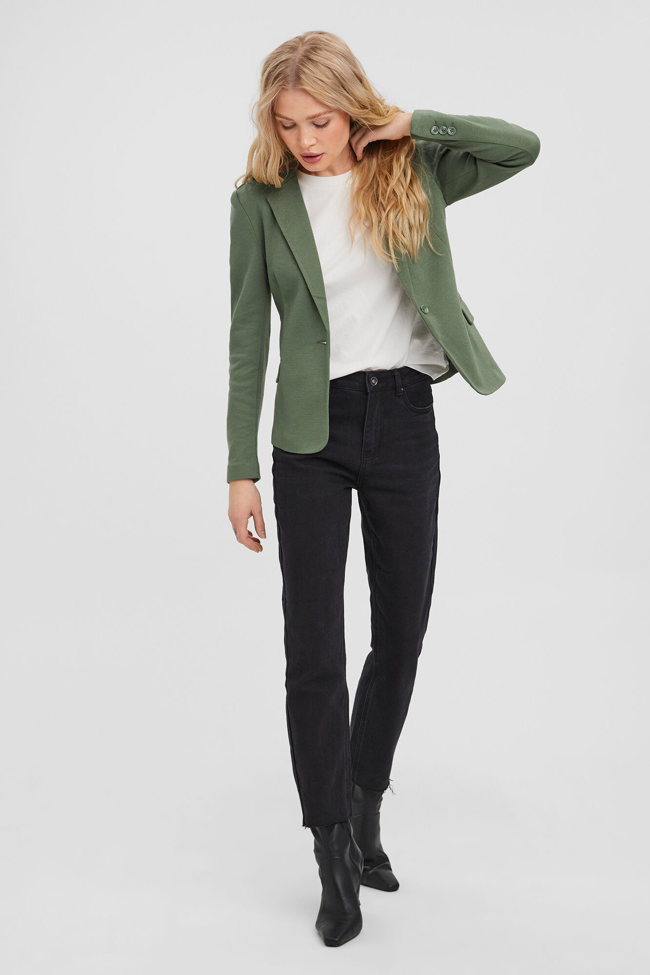 Vero Moda Blazer feminino de manga comprida com bolsos