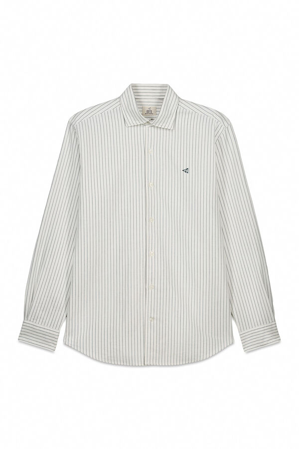 OOTO Camisa oxford rayas manga larga Verde