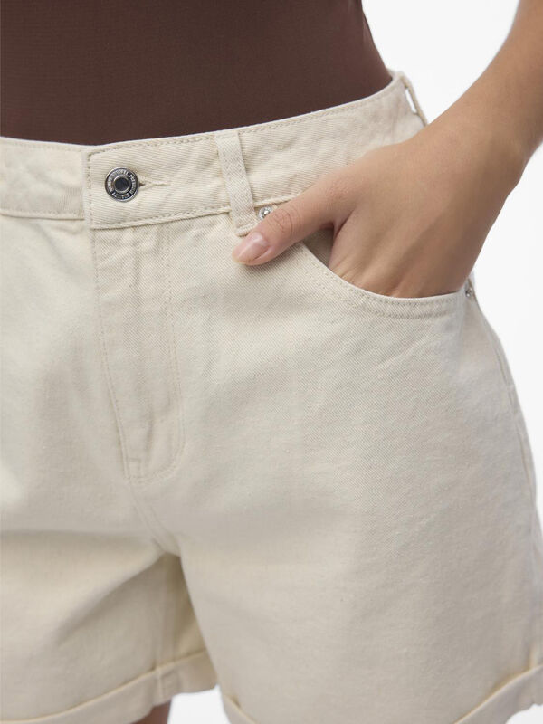 Cortefiel Women's regular-fit denim shorts Brown