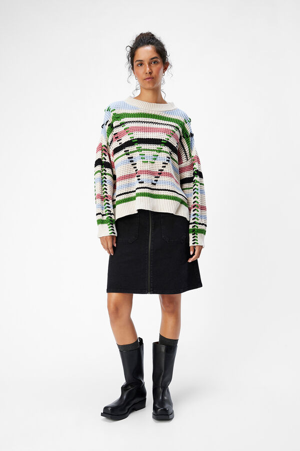 Cortefiel Multicoloured jumper  White