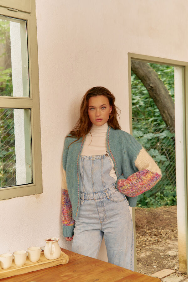 Jaase Casaco de malha de malha Azul