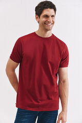 Cortefiel Basic piqué t-shirt Maroon