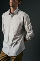 OOTO Structured striped shirt Blue