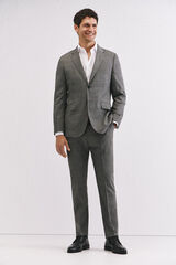 Cortefiel Slim fit grey structured trousers Grey