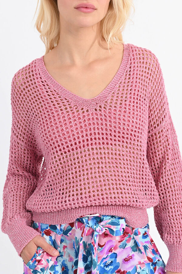 Cortefiel Women's knit blend long-sleeved jumper Pink
