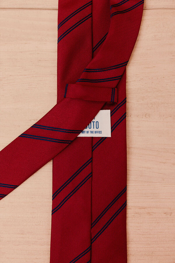 OOTO Natural silk tie Maroon