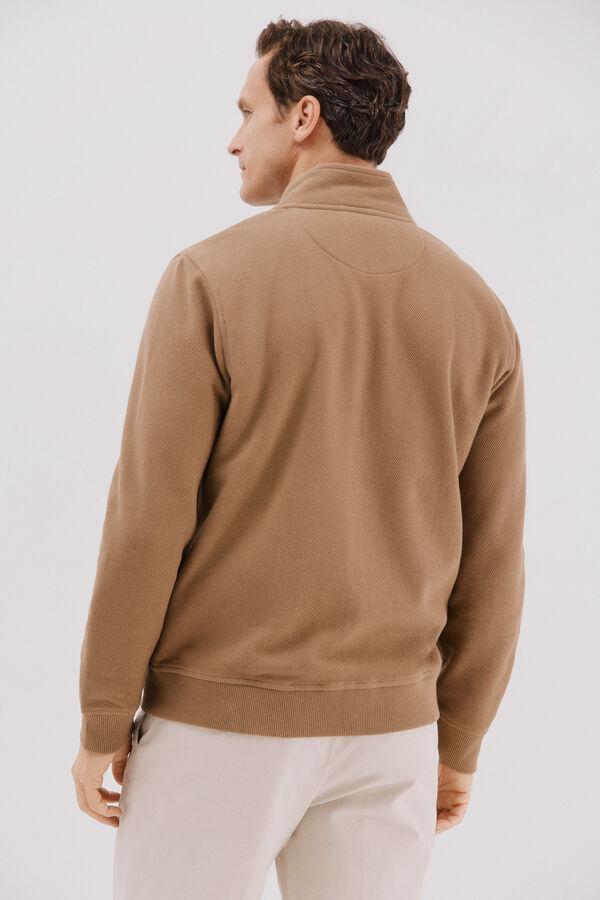 Cortefiel Cárdigan tejido estructura Camel