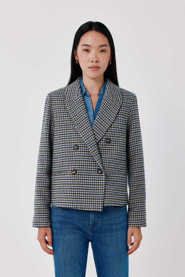 Cortefiel Short blazer Printed blue